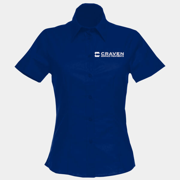 KK360 Women's workplace Oxford blouse short-sleeved (tailored fit) Thumbnail