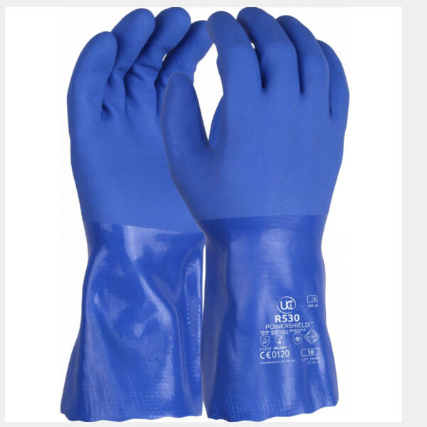 R530 Powersheild - Blue Triple Dip PVC Gauntlet (Pair)) Thumbnail